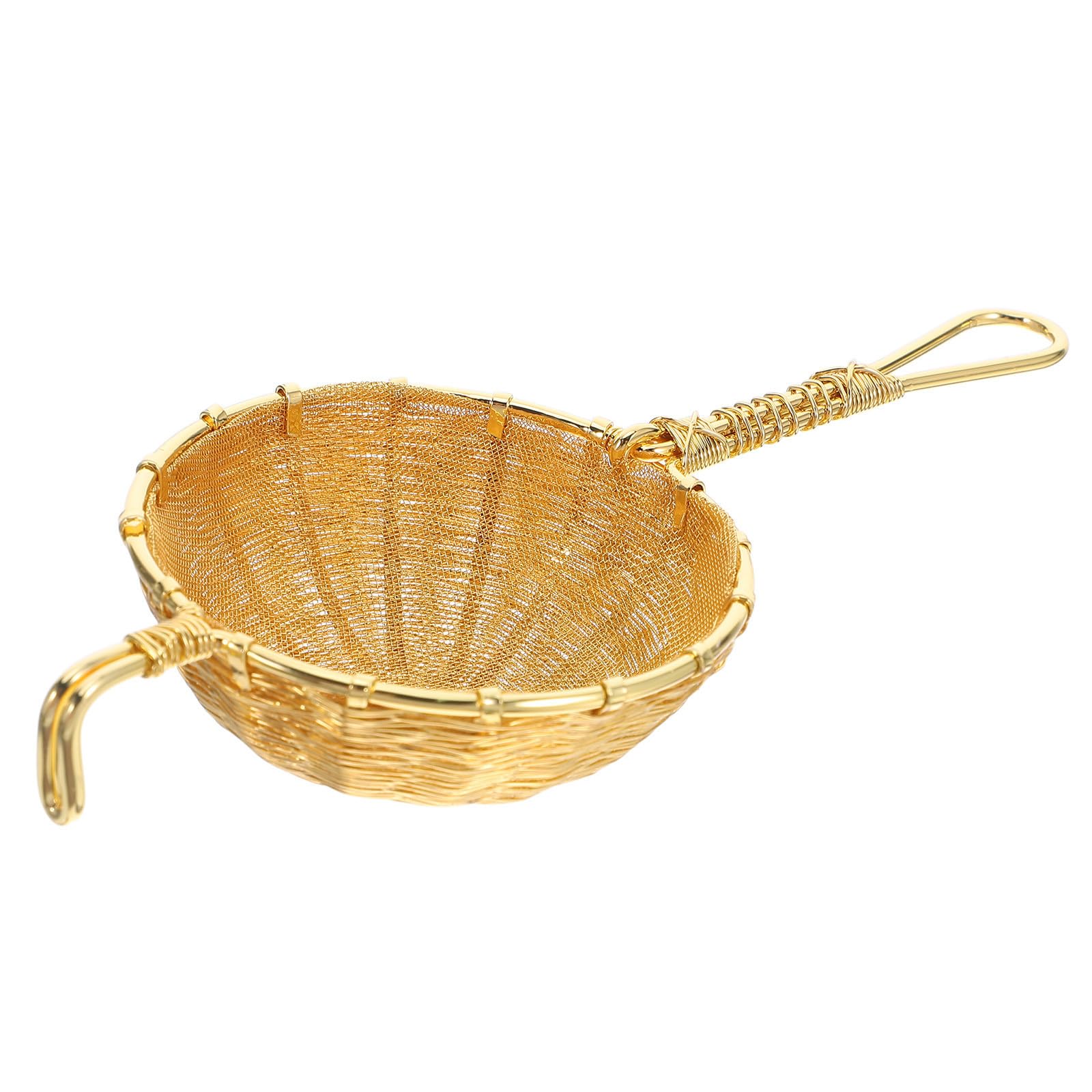 Colador de Té de Cobre Dorado, Infusor de Hojas Sueltas | Estilo Japonés Elegante, Uso Versátil en Hogar y Oficina, Filtración Precisa y Limpieza Sencilla