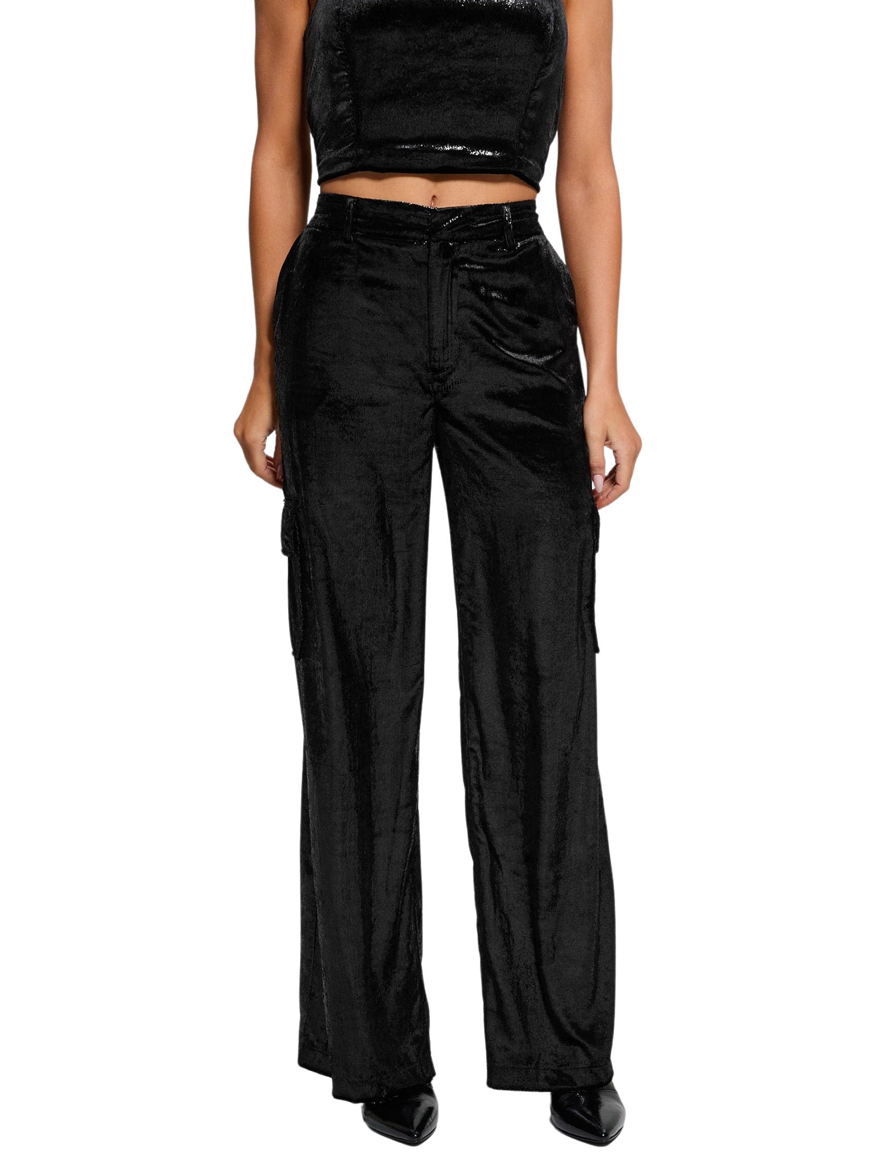 GUESS Women's Jolie Velvet Cargo Pant