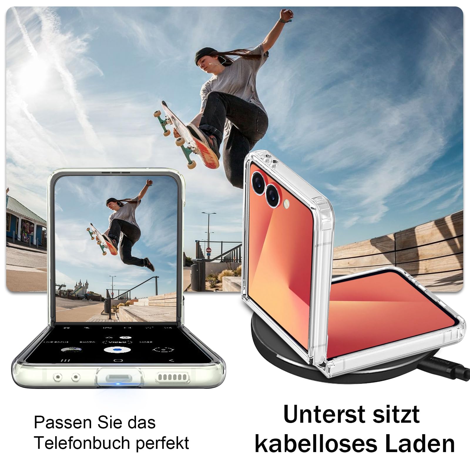 Galaxy Z Flip 7 Custodia per Samsung Galaxy Z Flip 7 Custodia 5G Ultra Sottile Trasparente Silicone Motivo Fiori Custodia Custodia Custodia Protettiva Colorato Pattern Clear Antiurto Cover per Samsung