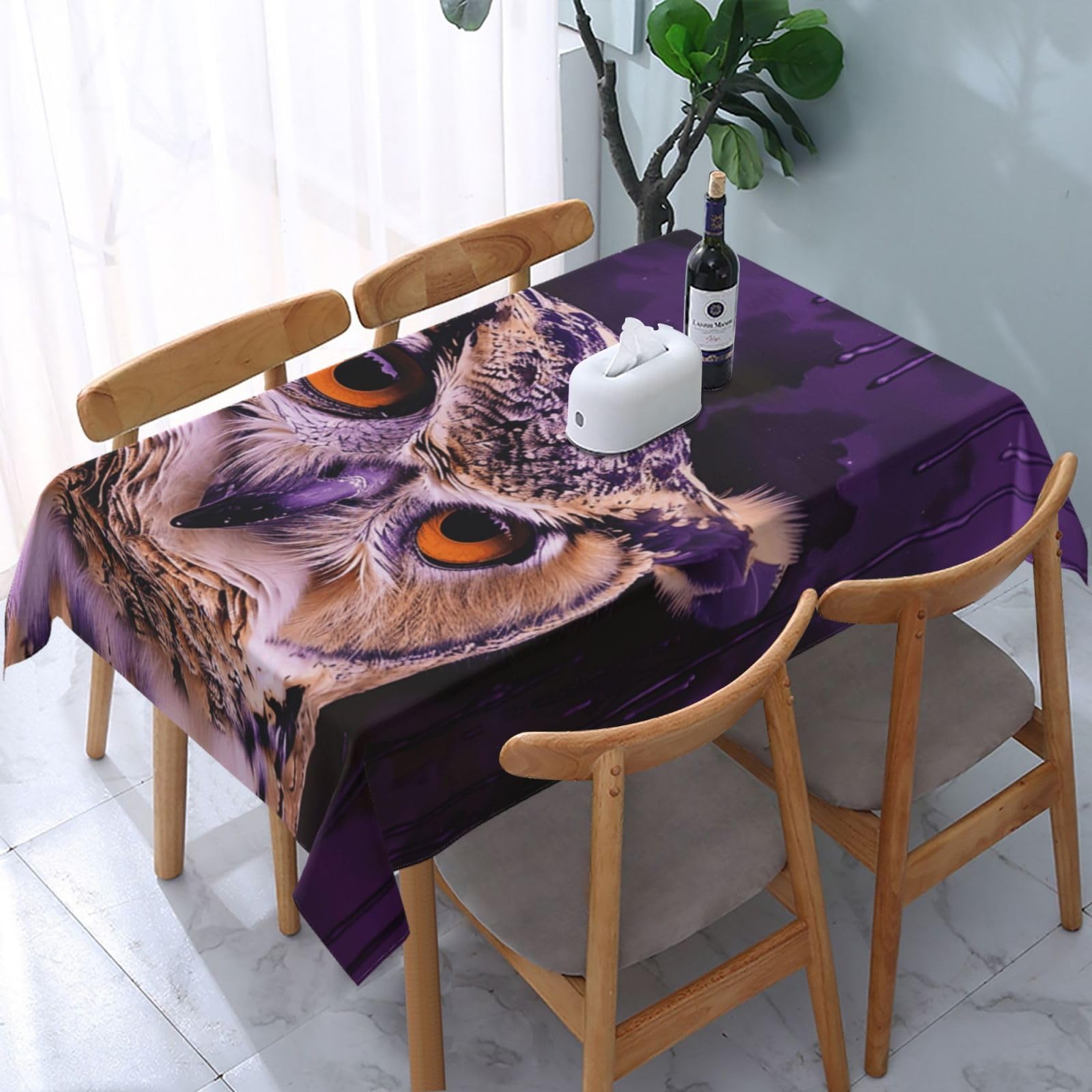 WPKJU Animal Printed Tablecloth Water Resistant Table Cover Washable Rectangle Table Cloth for Tables 54x72 in