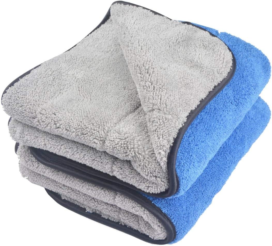 (Blue/Grey (1Pcs) 800 GSM Big Size Multipurpose Microfiber Cloth for Cleaning, Dusting, Detailing and Polishing for Any Vehicle, | 30x60 cm Compatible with Alca zar