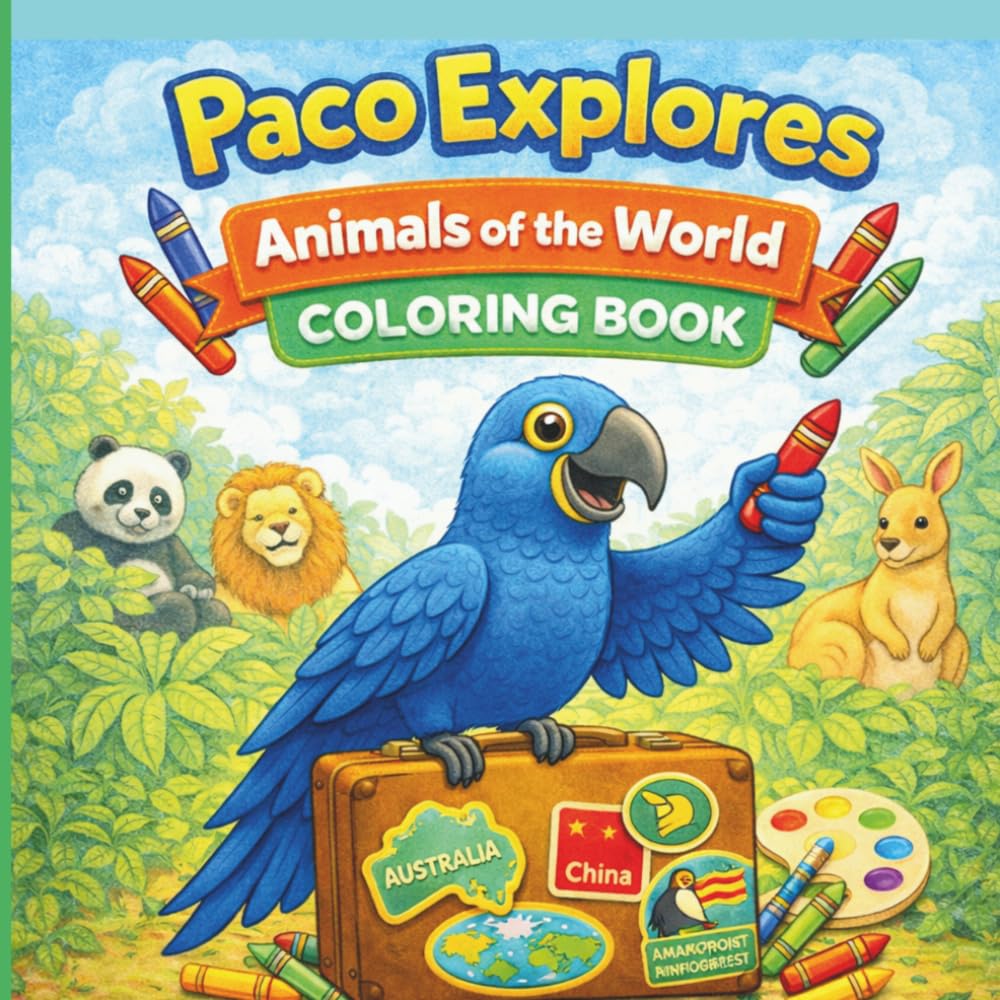 Paco Explores Coloring Book: Amazing animals of the World