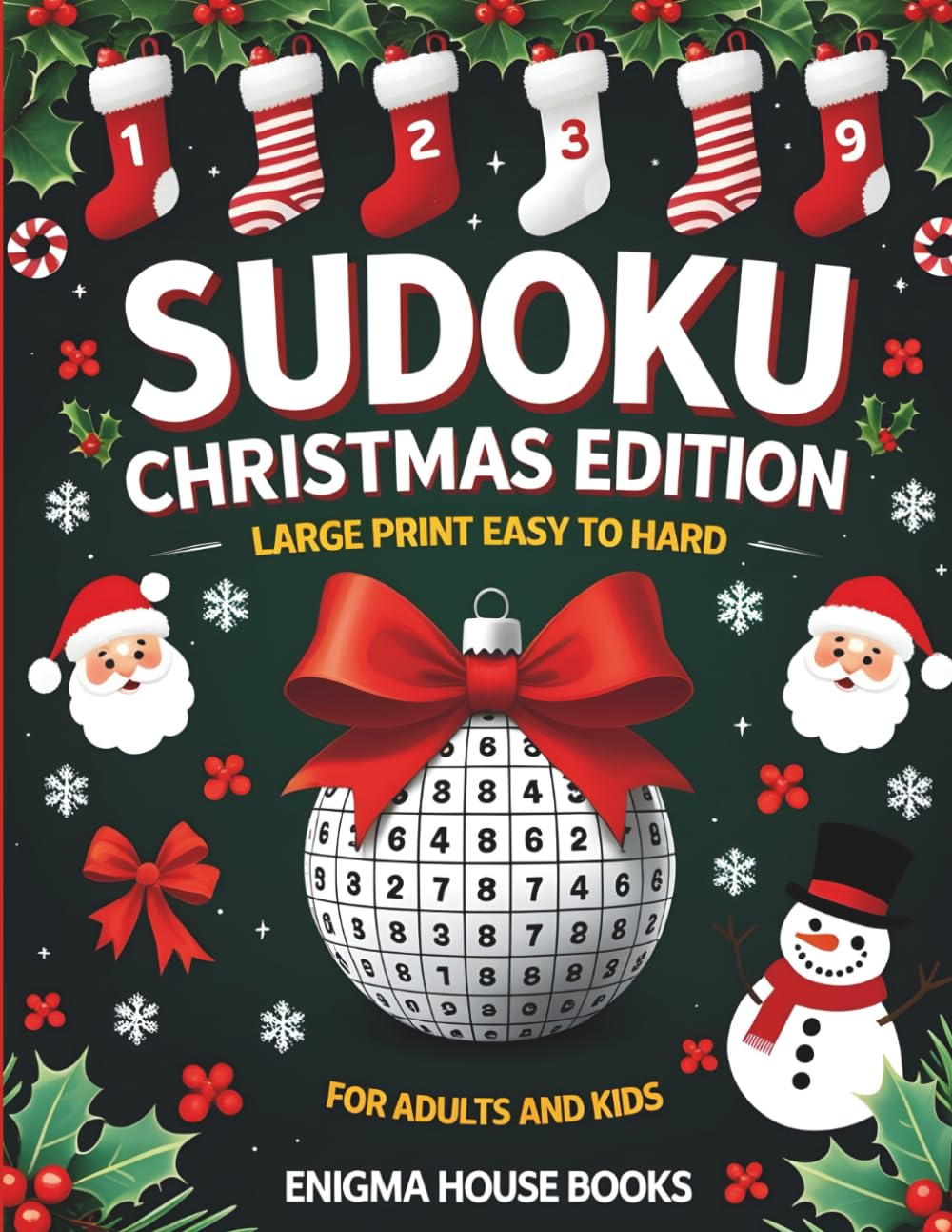 Sudoku Christmas Edition: Sudoku Puzzles book from Easy to Hard for adults Large Print.
