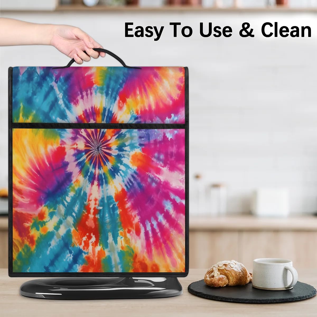 Colorful Tie Dye Patterns Stand Mixer Cover Compatible with Kitchen Aid 6-8 Quart Bowl Lift Model, Waterproof Blender Appliance Organizer Bag for Coffee Maker