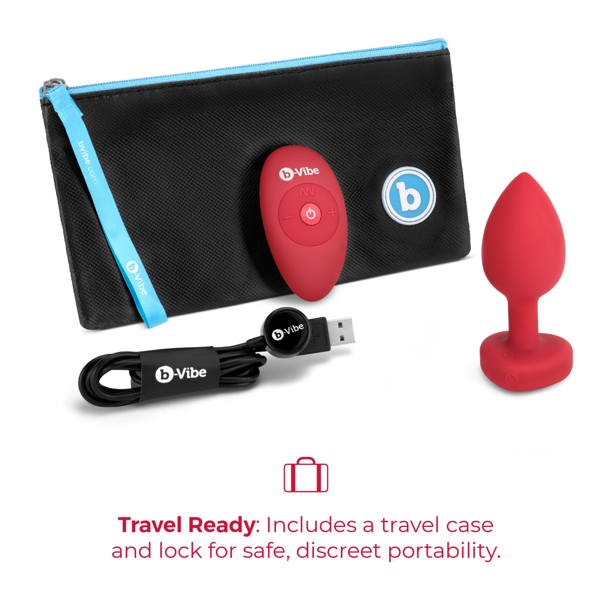 B-Vibe Vibrating Heart Plug Anali Rosso 10,5 cm