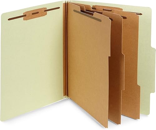 Blue Summit Supplies Carpetas de clasificación verde/gris, tamaño carta, 3 divisores, con expansiones Tyvek de 2 pulgadas, carpetas de