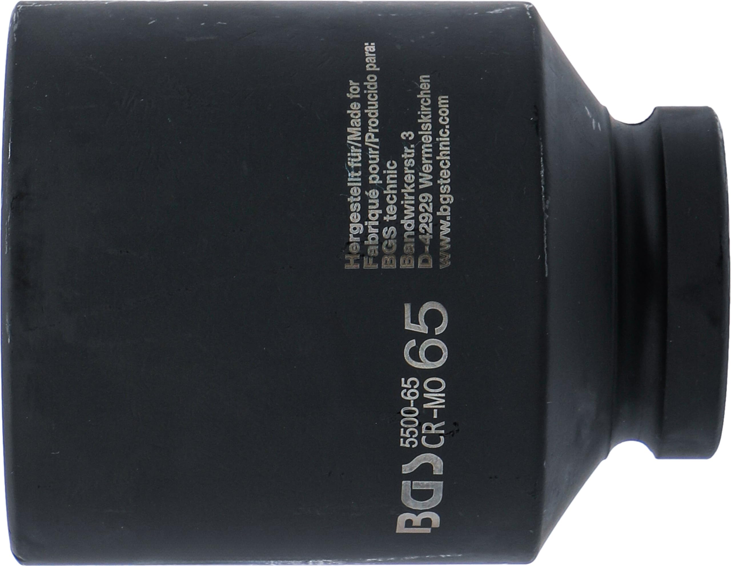 BGS 5500-65 | Kraft-Steckschlüssel-Einsatz Sechskant, tief | SW 65 mm | Antrieb Innenvierkant 25 mm (1") | Länge 115 mm | Chrom-Molybdän-Stahl | phosphatiert | Hand- und Schlagschrauberbetrieb