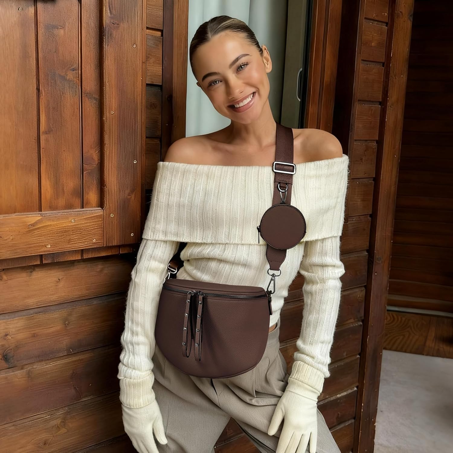 Crossbody Bags for Women, Large Vegan Leather Trendy Bum Bag - Image 2