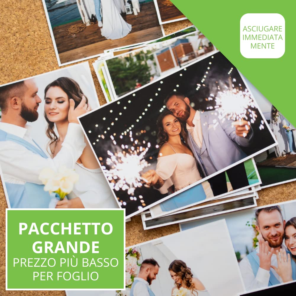 Carta fotografica PrintPro di COLORWAY ad alta lucentezza 230g/m² 500 fogli 10x15 Asciugatura istantanea Impermeabile per tutte le stampanti a getto d'inchiostro