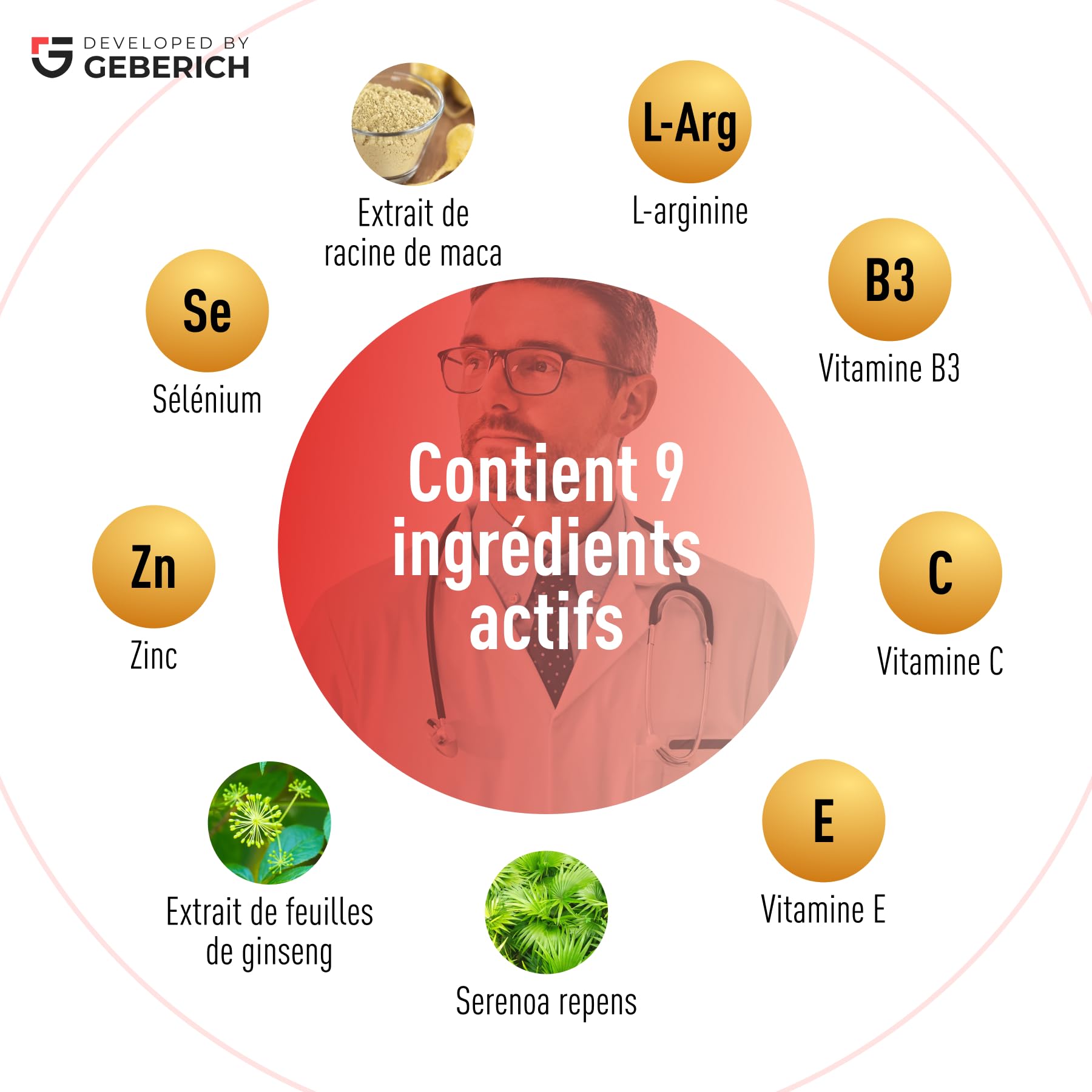 Gélules TESTOSTERON BOOST | Complément Alimentaire Pour Homme avec Maca, L-arginine, Ginseng, Serenoa Repens, Vitamine C, Vitamine B3, Vitamine E, Zinc et Sélénium | 30 gélules