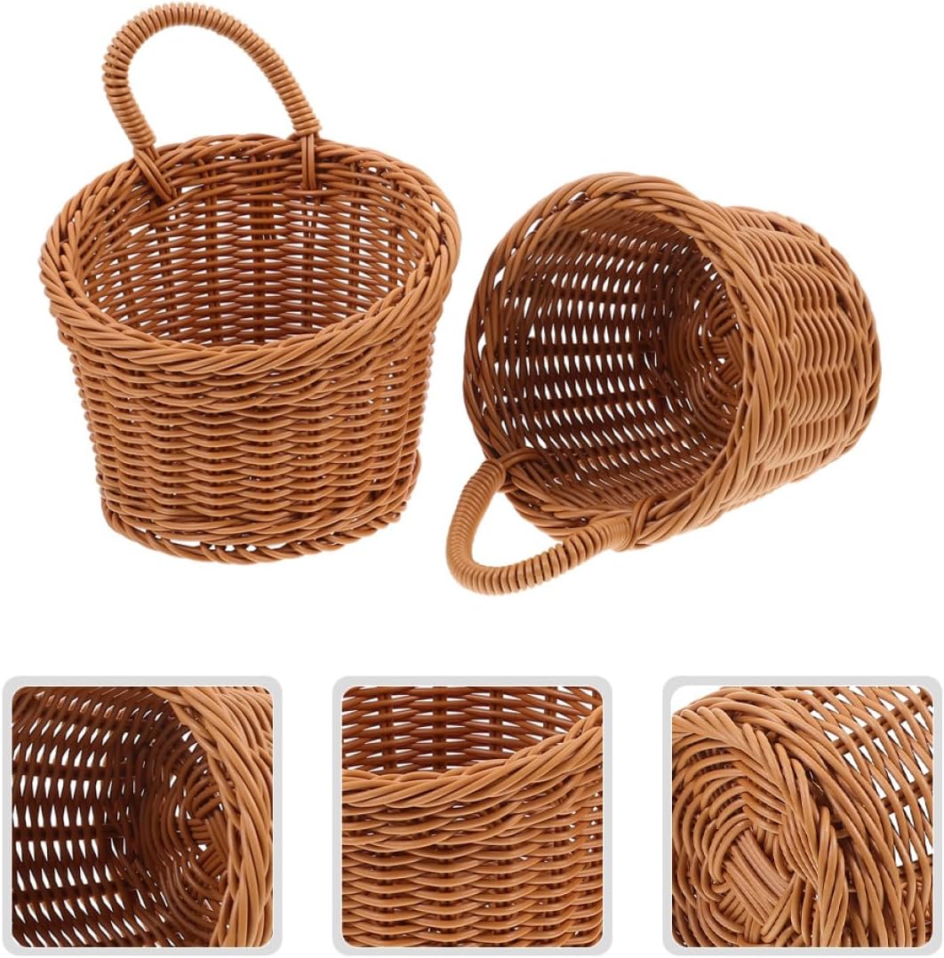 Hanging Woven Storage Basket 2pcs for Kitchen Wall Decor image 4