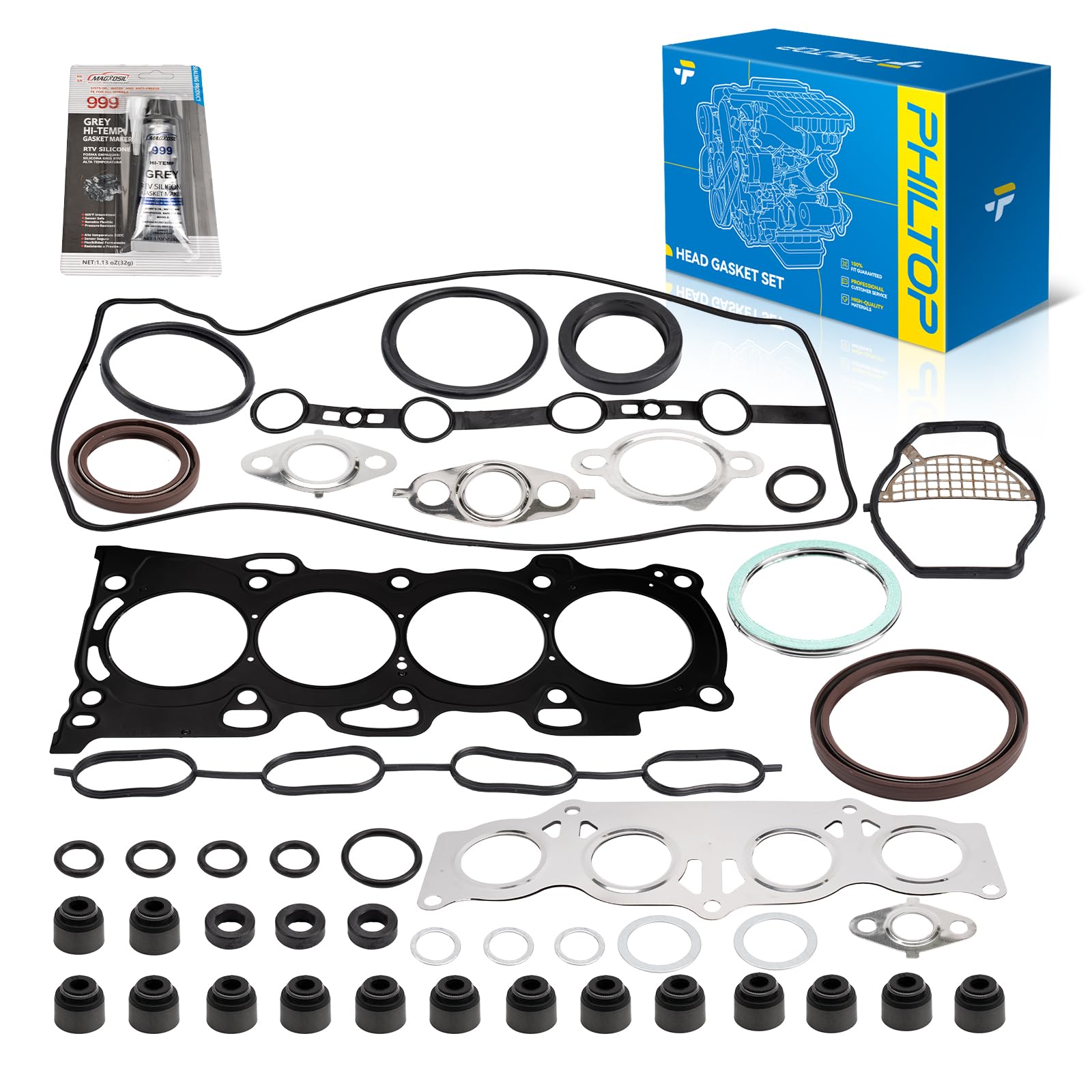PHILTOP Cylinder Head Gasket Kit for Toyota Camry 2002-2011 2.4L | For RAV4 2004-2008 2.4L, Scion tC 2005-2010 2.4L, xB 2008-2013 2.4L, Lexus HS250h, Matrix Highlander Solara, OE# HS26232PT