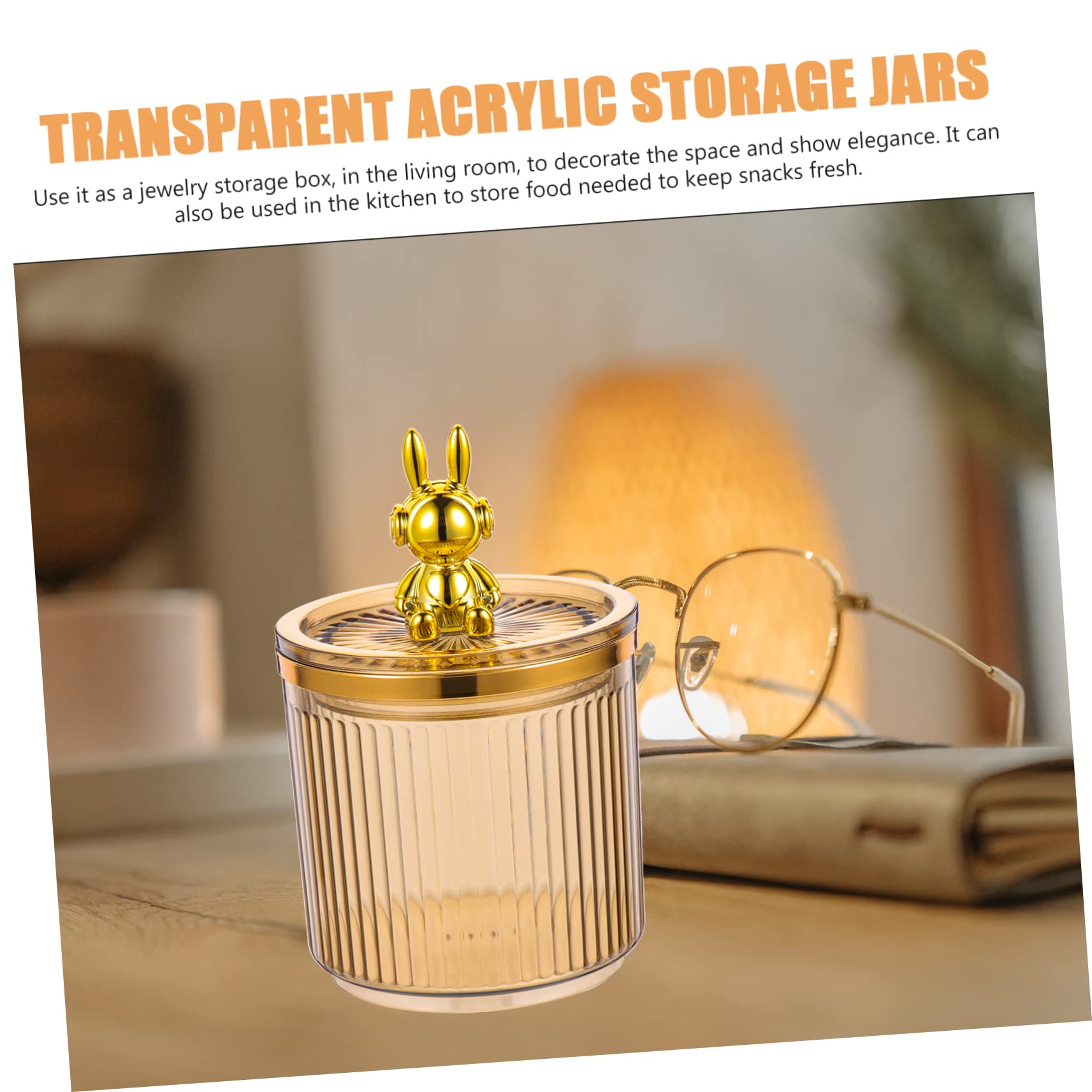 Norcks 1 Pot De Rangement Vide En Acrylique Transparent Avec Couvercle Transparent Organisateur De Maquillage Cotons Tiges Bote Distributrice Pour La Salle De Bain Pour Collation Bijoux 58885500