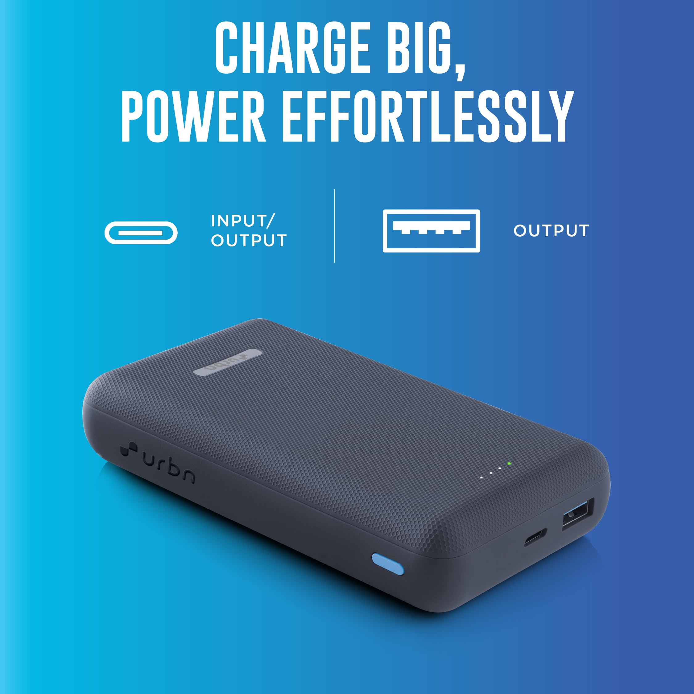 URBN 20000mAh 35W Turbo Fast Charging Power Bank | Dual Output | PD + QC Compatible | Two-Way Fast Charge | Pass-Through Charging | for MacBook Air, iPhone, Samsung, Android & More (Blue) — Amazon image 6