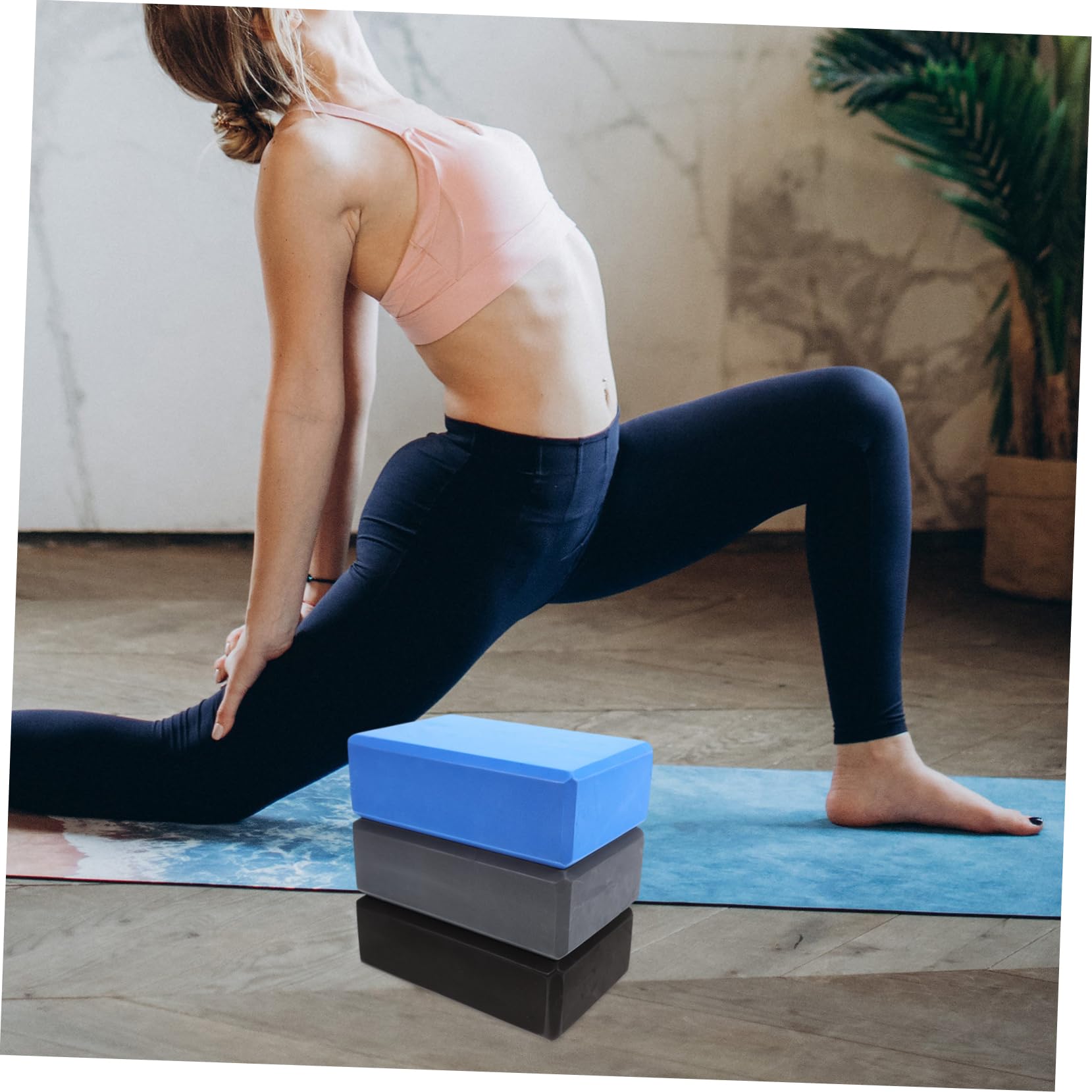 Blocchi Yoga Eva ad Alta Densità, 6 Pezzi, per Pratica | Ausili per Allenamento, Adatti a Donna, Confezione da 6, Colore Casuale