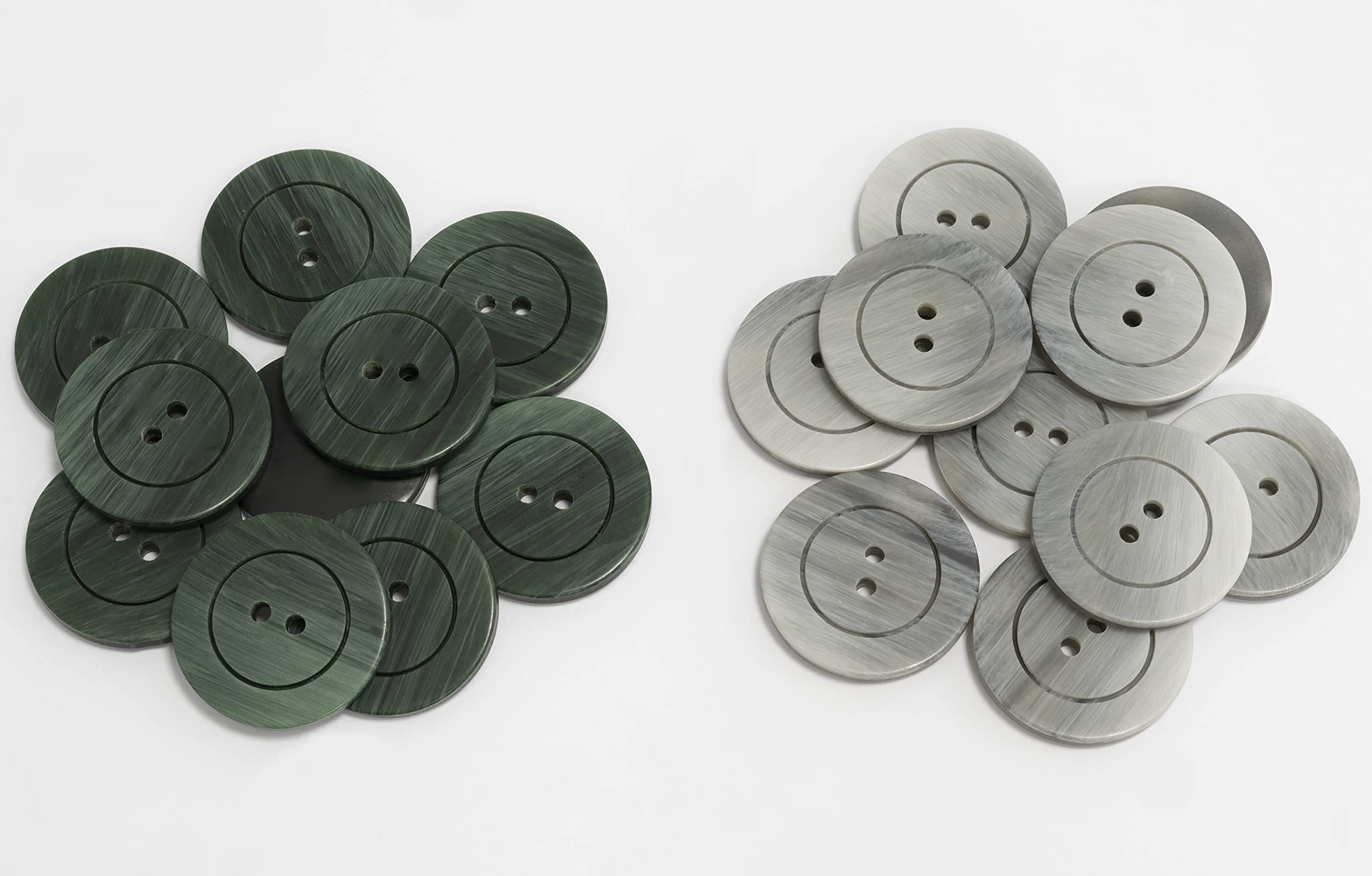 Set Di 10 Bottoni Piatti Grigi Per Cucito - Ø25mm Con 2 Fori - Per Sartoria, Maglia E Lavoretti Creativi - Foto 12