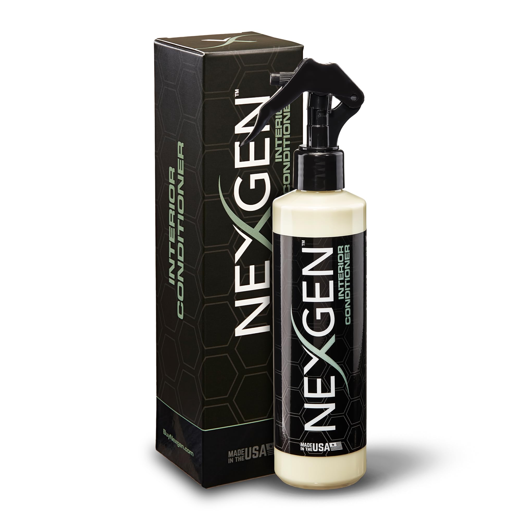 Nexgen Interior Conditioner (8oz) - Non-Greasy, UV-Blocking Formula - Fresh Leather Scent - On-The-Go Car Detailing - Car Cleaning Supplies - for Car Seats, Dashboards, Door Panels, & More