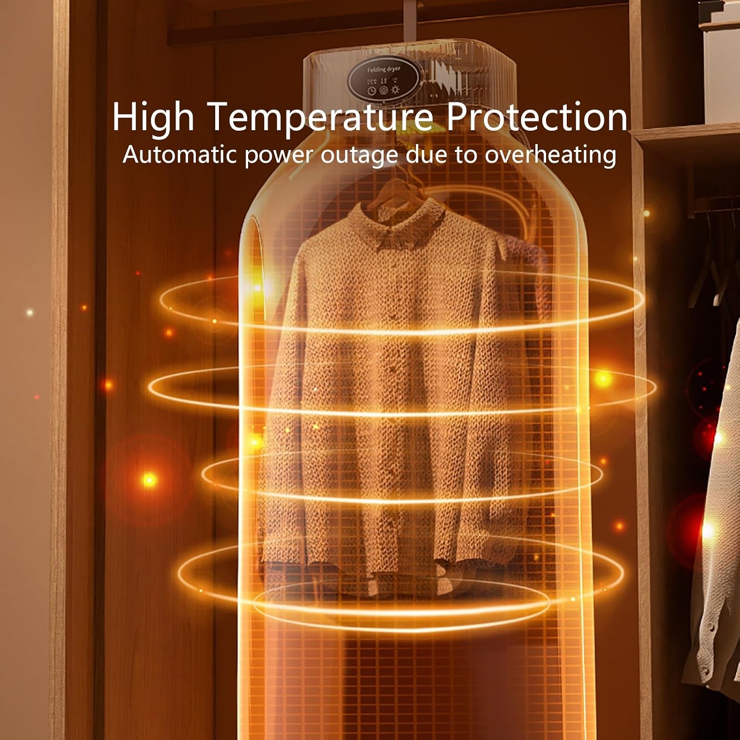 Portable Clothes Dryer, Small Compact Dryer Machine for Clothes, Underwear, Towel, Pet Clothes, Heated Drying Rack, Easy to Use, for Apartment, RV, Travel(Beige)