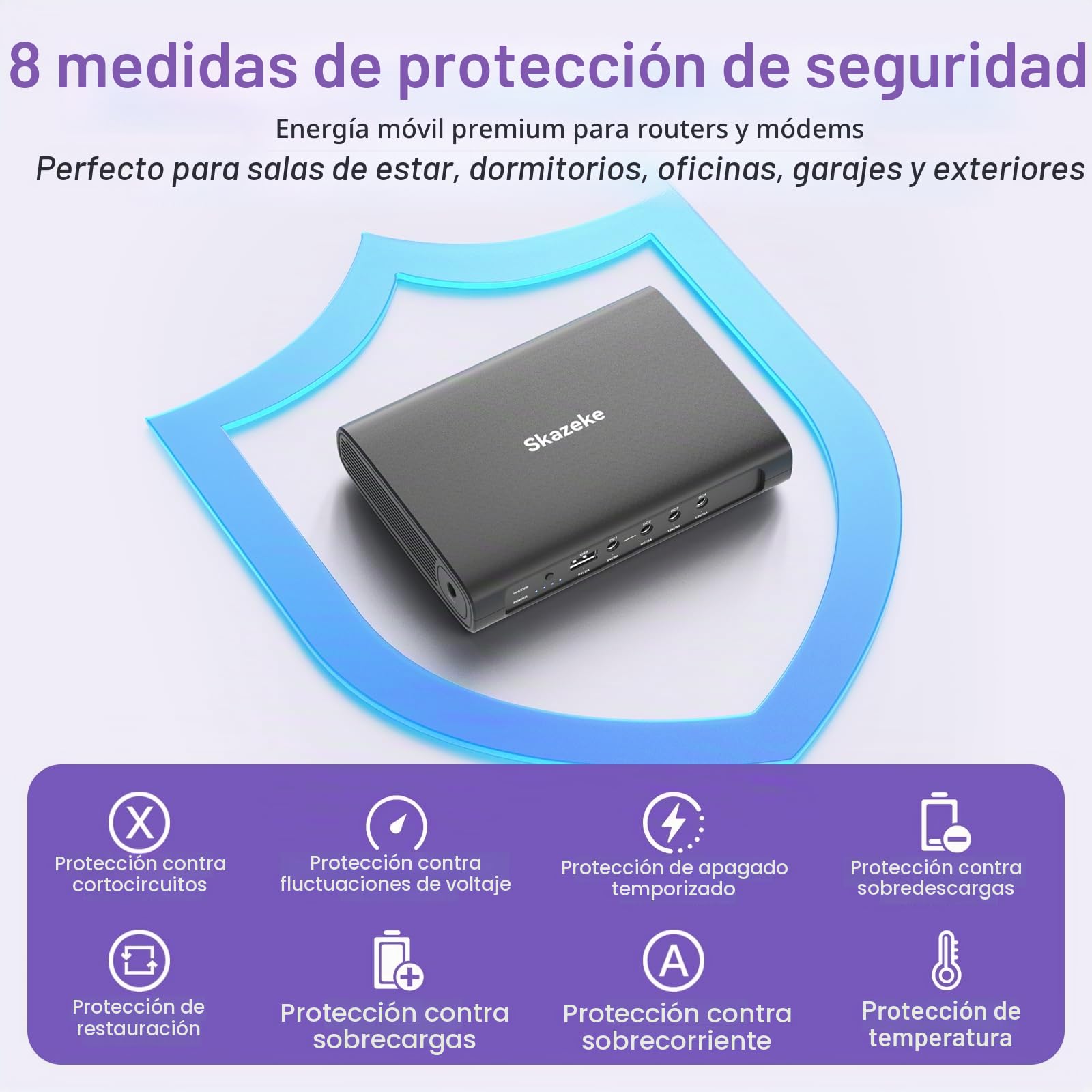 Mini UPS, sistema de alimentación ininterrumpida de 15000 mAh con salida de CC USB 5 V/2 A CC 5 V/9 V/12 V/2 A, batería de respaldo para enrutador, módem, cámara de seguridad, extractor de leche y más