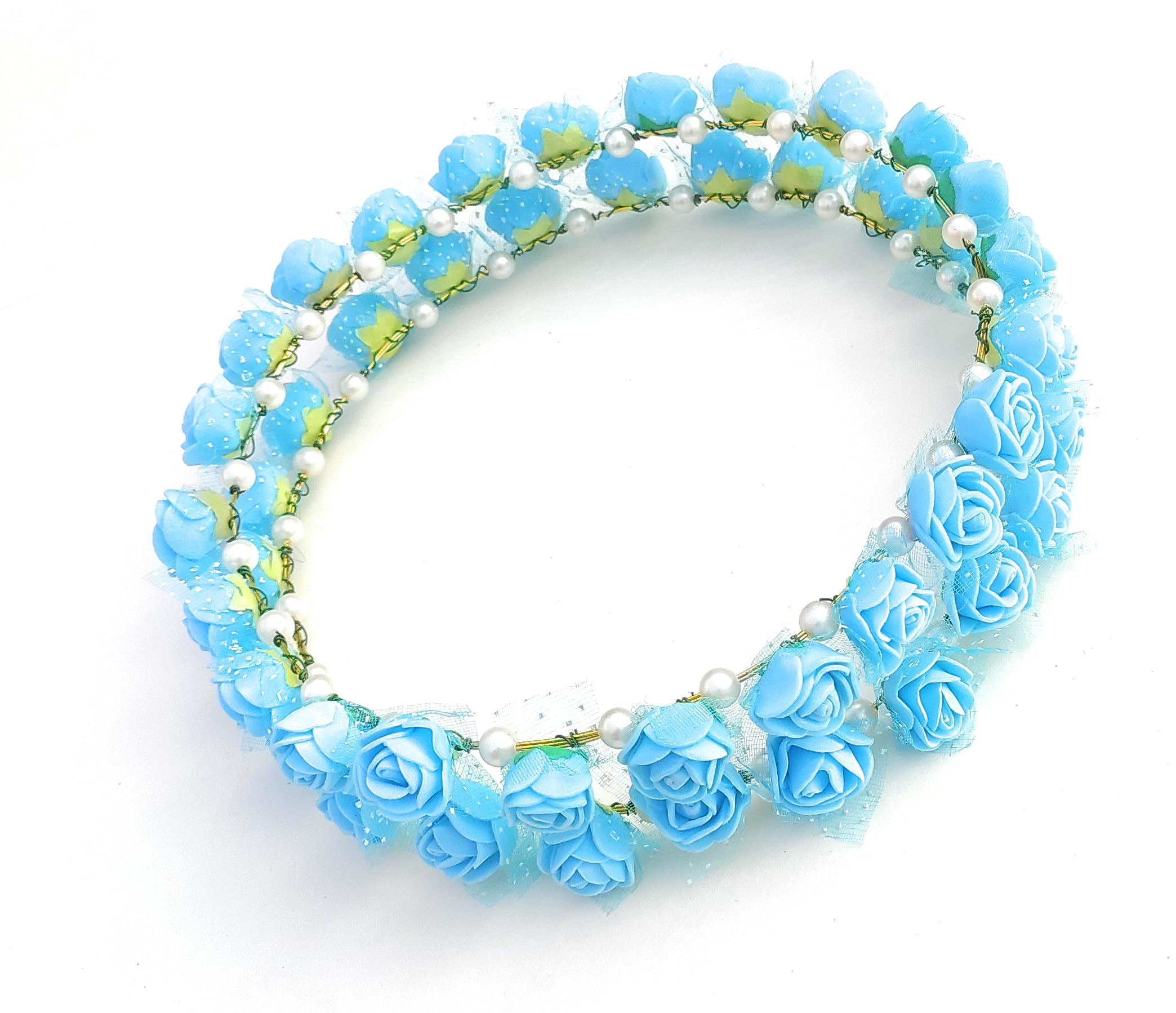 2Pieces Flower Crown Tiaras for Parties Wedding Birthday Hawaiian Valentines Day Headpiece Fairy 24Pcs Added Flower, Paerl Crown Tiara for Women (Big Size) (Pack of 2) (Sky Blue) (B0CT6PQ1PB) Amazon Price History, Amazon Price Tracker