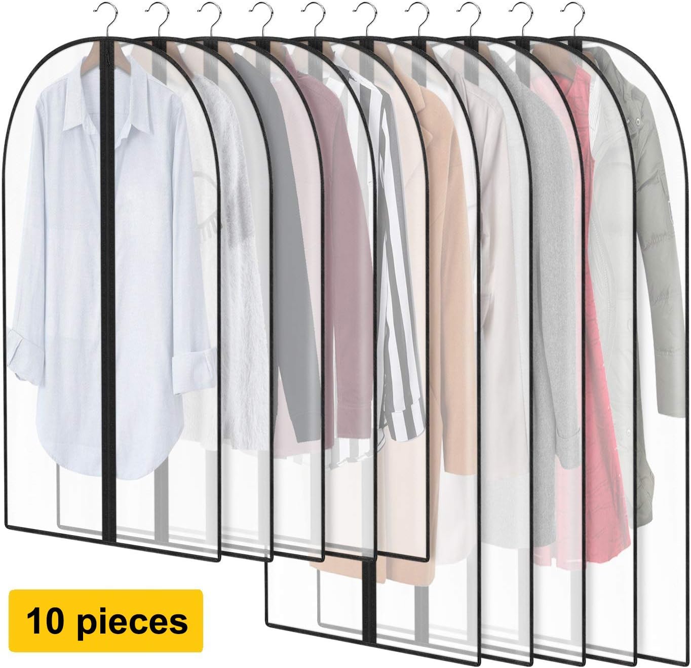Garment Cover Clothes Protector Suit Bag for Storage Travel 5 x 40” + 5 x 47” Sturdy Full Zipper Store Dresses Suits Coats - Set of 10 : Everything Else