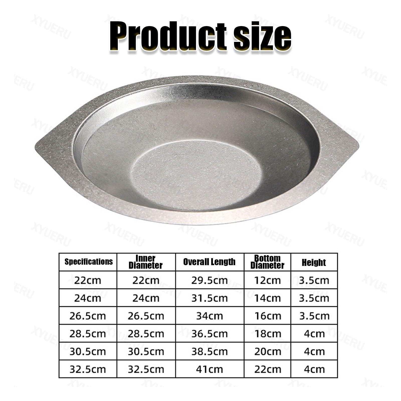 Paellera, plato de acero inoxidable para servir mariscos, ollas secas para cocinas de inducción, ideal para hogares y restaurantes