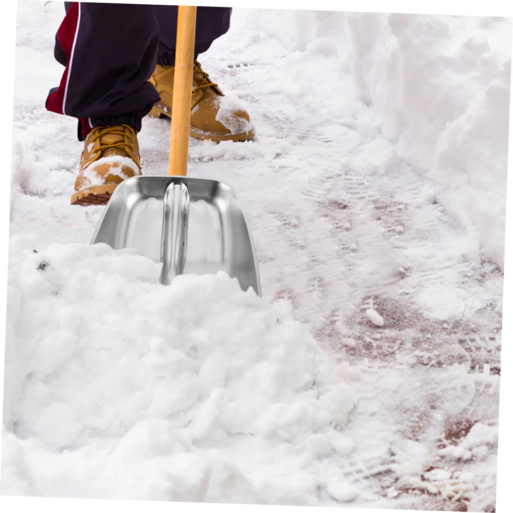 Alipis Testa della Pala da Neve in Acciaio Inossidabile Resistente Design Ergonomico per Pulizia Neve All'aperto e Gestione Cereali, Facile Installazione