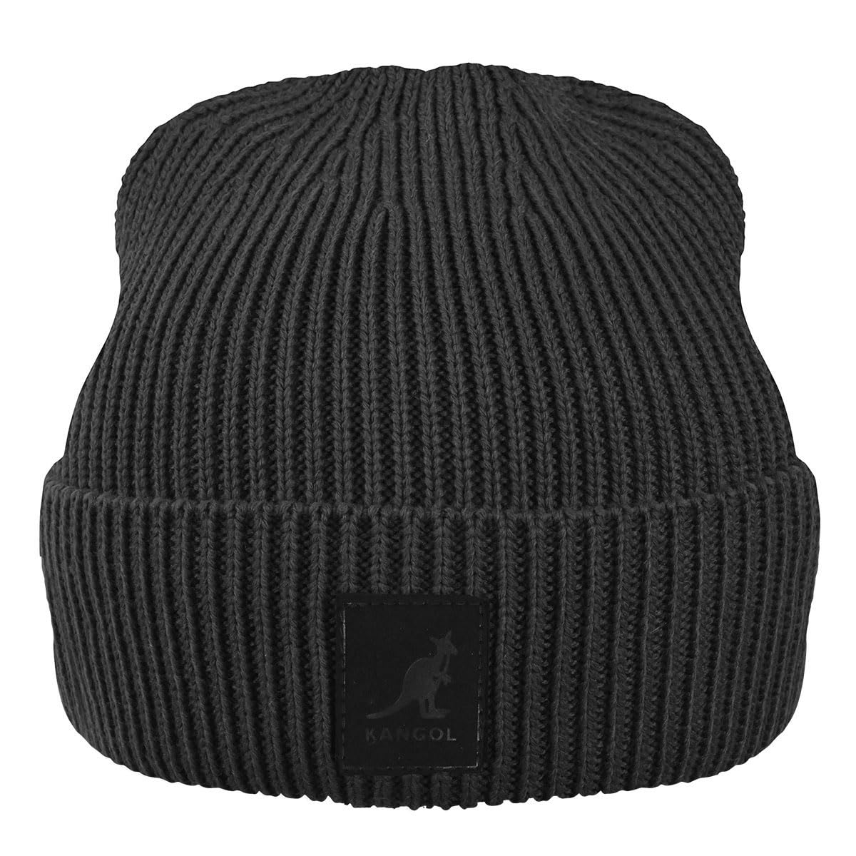 Kangol Patch Beanie Hat, Black, One Size