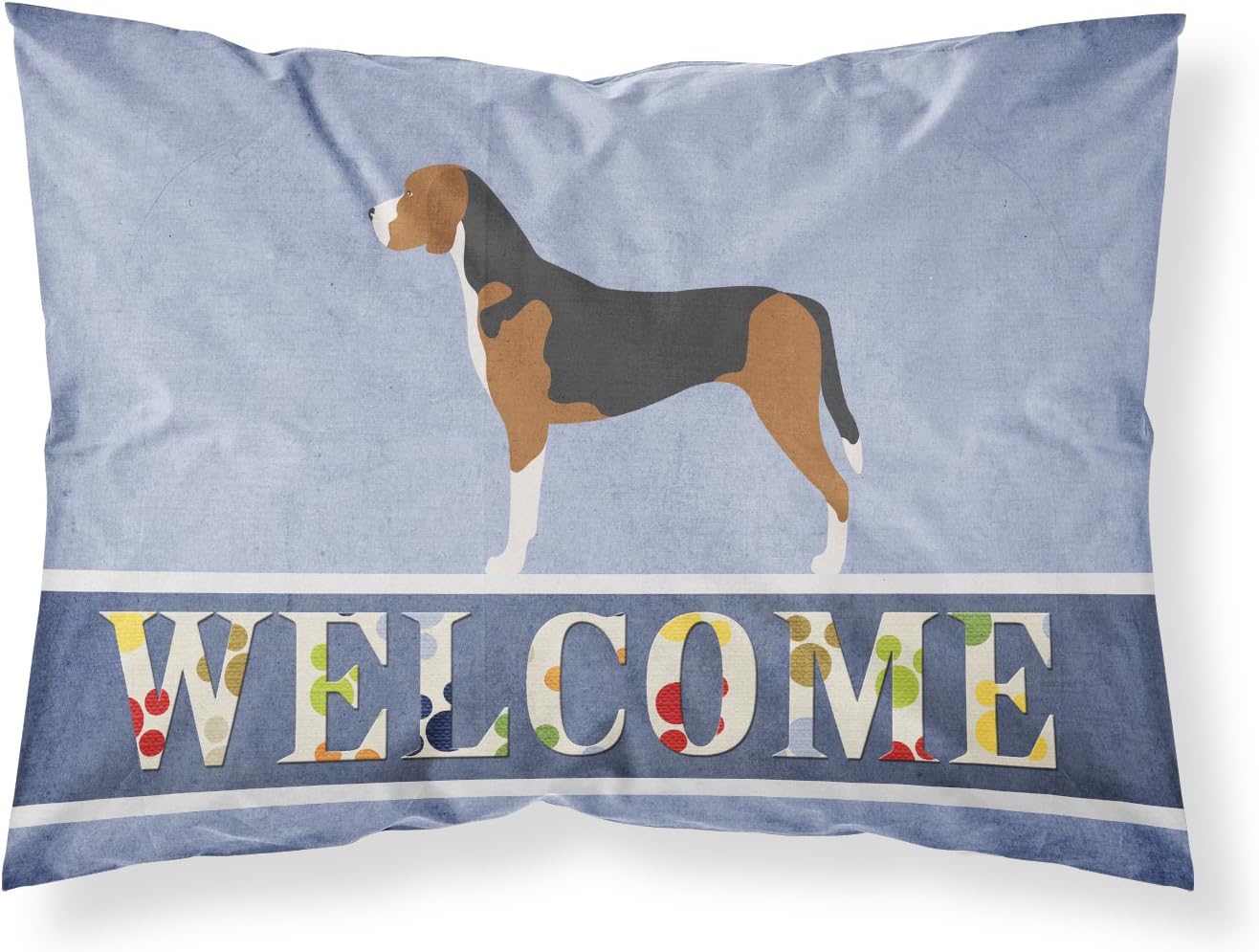 Caroline's Treasures BB8280PILLOWCASE Weimaraner Welcome Fabric Standard Pillowcase, Blue Lightweight Super Soft Easy Care Decorative Artwork Pillowcase, Standard