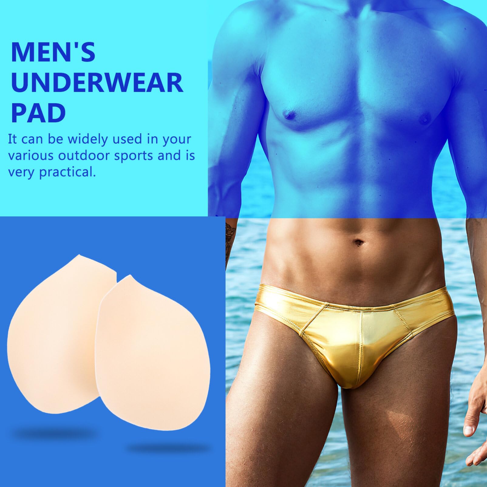 2piezas Relleno Aumentador Para Bañador Masculino Con Almohadilla Calzoncillos De Natación De Color Piel Para Fitness Y Ejercicio