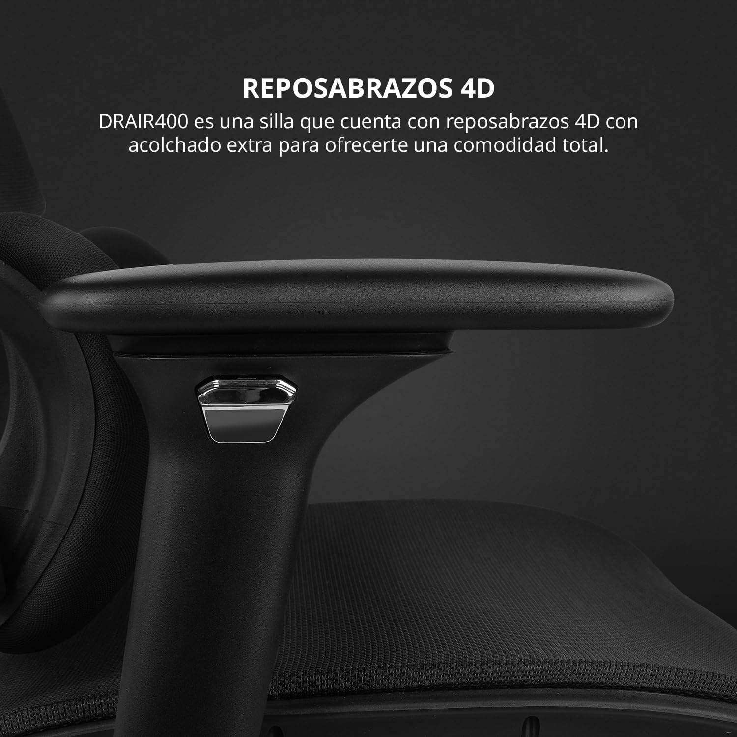 DRIFT GAMING DRAIR400 – Silla Gaming Profesional en Malla, reposabrazos 4D Acolchados, pistón Clase 4, giratoria e inclinable, Cojines Lumbar y Cervical Integrados, Negro