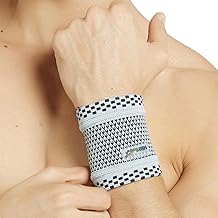 NEOtech Care Protège-poignet en fibre de bambou de marque Ultra léger, élastique et respirant - Compression moyenne - Bracelet pour tennis, golf, gym, sport (Gris, Taille L, 1 Unité)