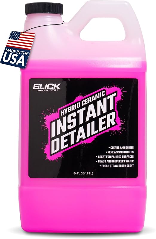 Slick Products Hybrid-Ceramic Instant Detailer & Quick Shine — Limpador e brilho rápido com polímeros cerâmicos híbridos, 1,89 L