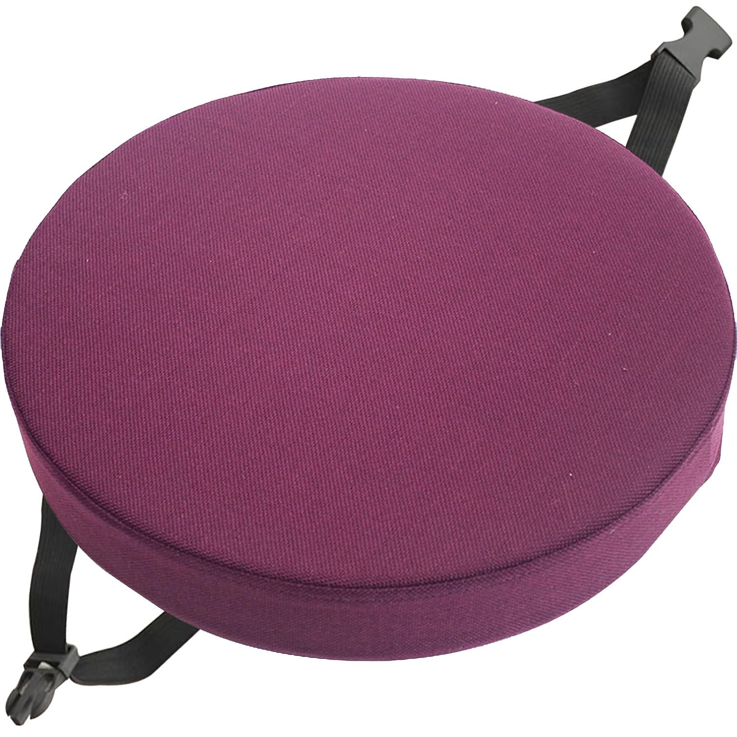 Coussin rond en lin 50x50x8 cm avec attaches amovibles pour chaise de cuisine et bureau