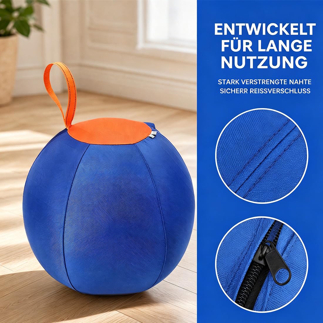 Treibball für Hunde, Aufblasbarer Bissfester Herding Ball Hund, Interaktiver Hundespielzeugball & Trainingswerkzeug, Geeignet für Hütehunde und Viele Andere Hunderassen (A,45CM)