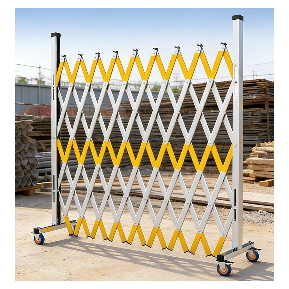 Portail de sécurité pliable temporaire mobile extensible en inox pour délimitation chantier