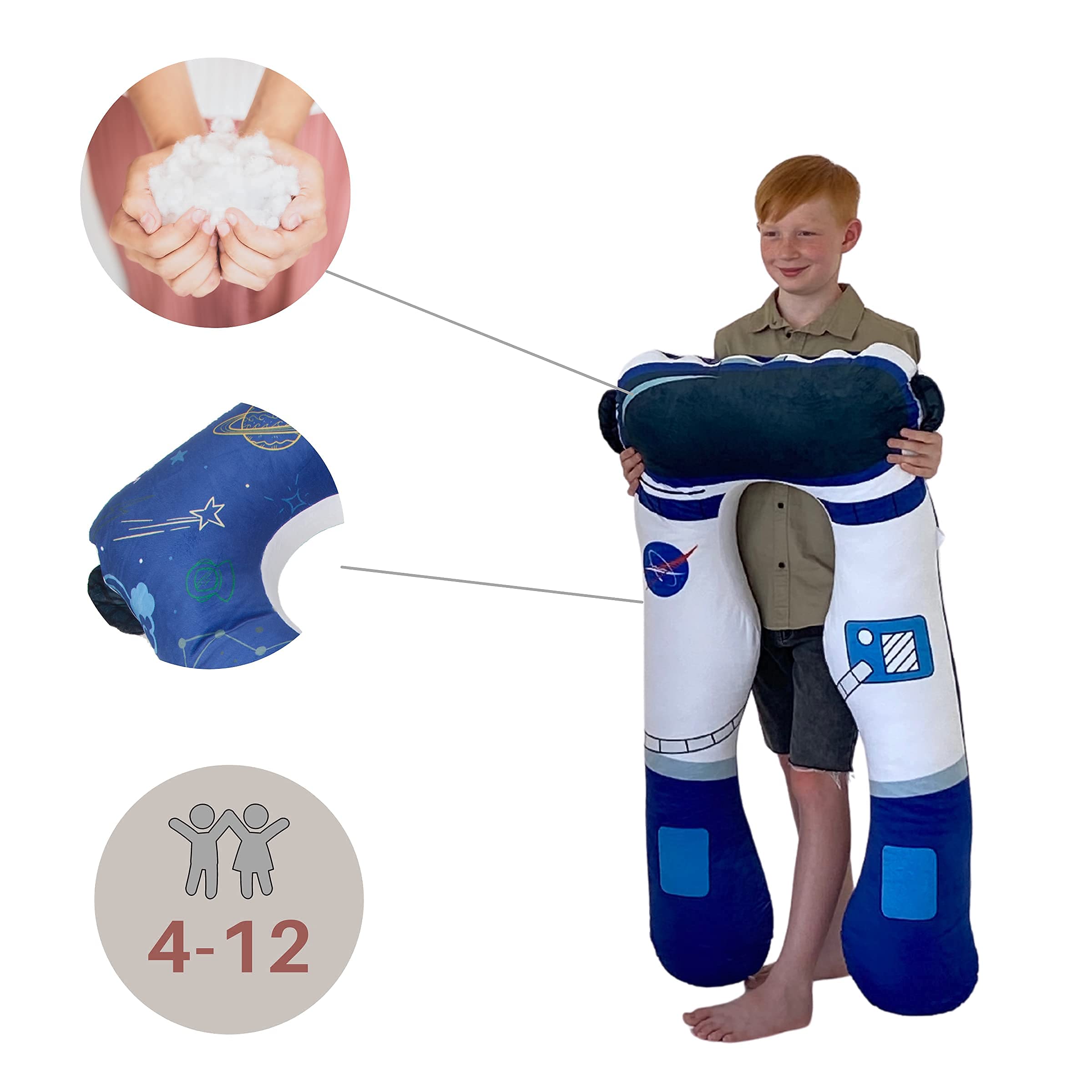 KomfortKissen Salud Niños Almohada para Dormir | Antiestrés | Almohada Infantil para TDAH (Astronauta)