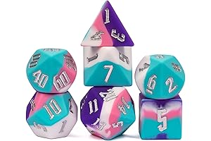 7-Die Silicone DND Dice Set - Ideal for Enchanting Gaming Sessions