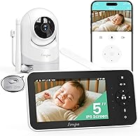 Simyke BME50P 5" 720P Video Baby Monitor: No WiFi Needed, Pan-Tilt-Zoom, 30H Battery, Night Vision, 2-Way Talk, 1500ft Range