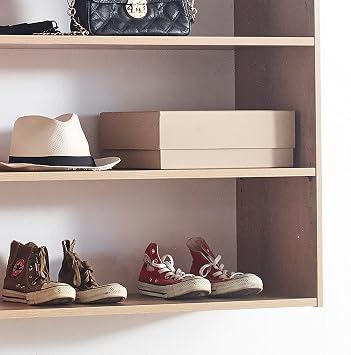 Devi Oak Wall Mounted Walk in Wood Closet System