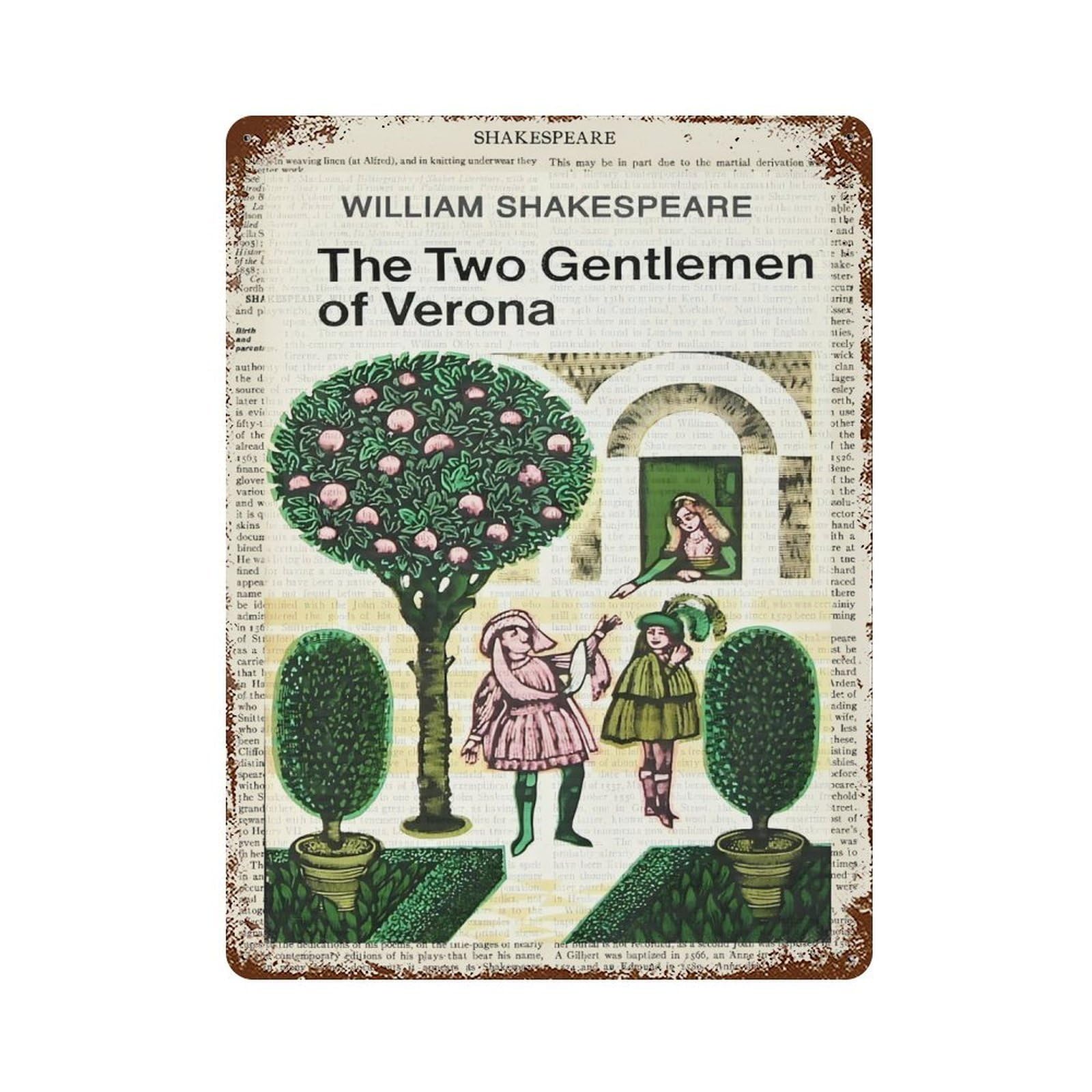 xiaoxiaoshen The Two Gentlemen Of Verona Wall Decor Art Metal Tin Poster Modern Home Decor Art Home Bar Shop Decorations Vintage Sign 40x30cm