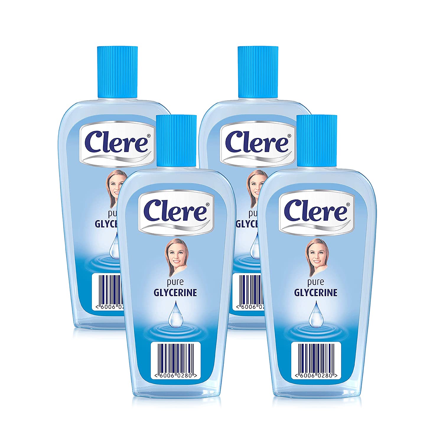 CLERE 100% Pure Glycerine Liquid for Versatile Skin Care – Glycerin for Face Moisturizes Dry Skin, Softens, and Glycerol Reduces Stretch Marks 200 ml (Pack of 4)