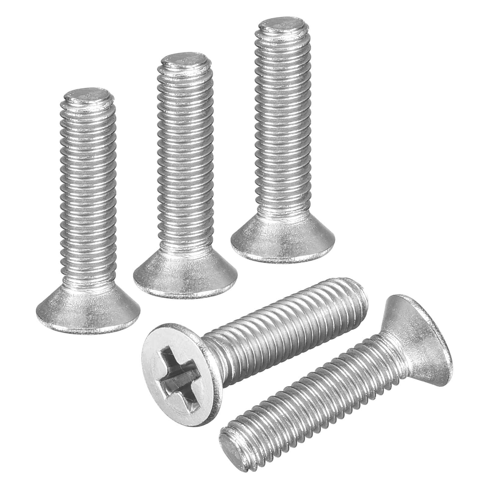 DTGN M3.5-0.6x12 Flat Head Machine Screws - 50pcs - Good for Furniture and Machinery - 304 Stainless Steel Phillips Countersunk Machine Screws Bolts - Silver — image 1
