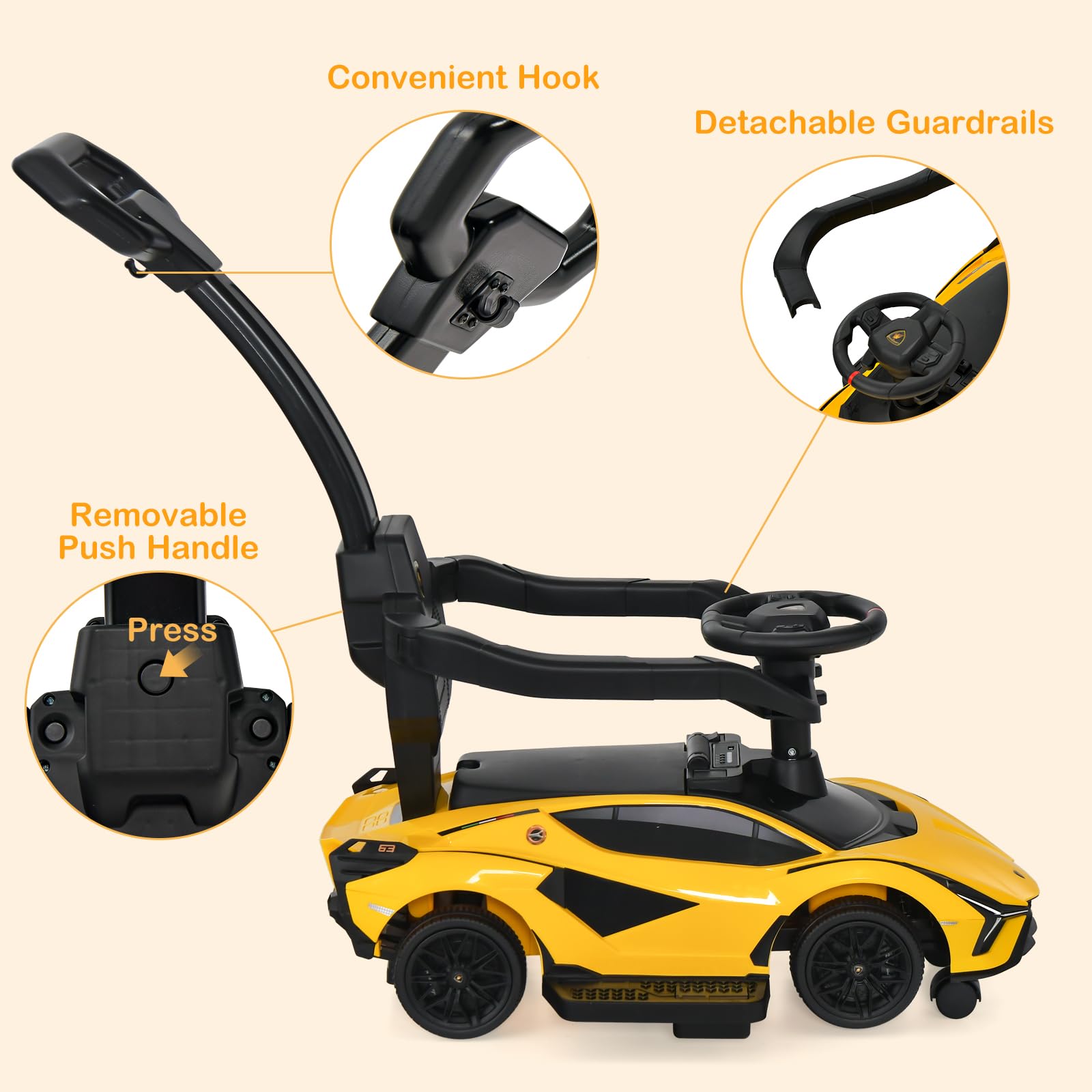 Coche OLAKIDS 3 en 1 Ride on... - B0C9BY1GJL | Encarguelo.com