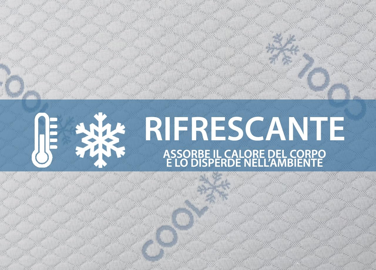 SOFFICIOSO Coprimaterasso Antiacaro Anallergico Effetto Massaggiante Modello Cool