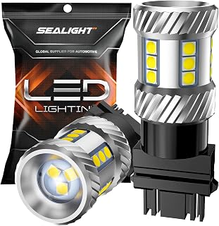 SEALIGHT 3157 LED Reverse Bulbs 6000K White 1800LM, 600% Brighter Backup Lights Fits 3156/3056/3057, Easy Install 2 Pack