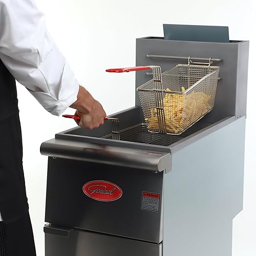Miniatura 8 de General Freidora comercial, 40 lb., 90,000 BTU, en acero inoxidable (GFF3-40LP)
