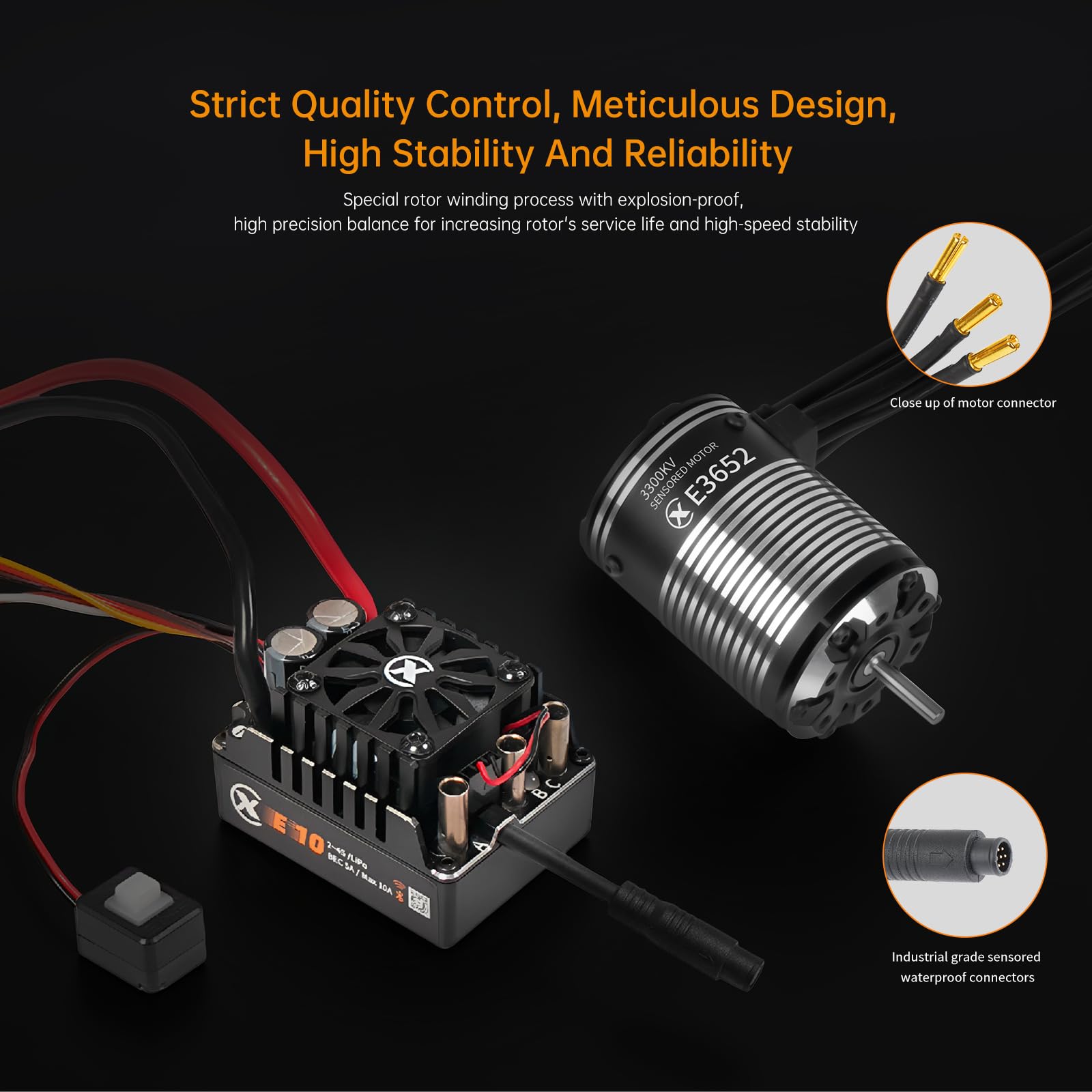 XC E10 2-4S Capteur Brushless ESC et E3652 3S 4100KV Moteur Combo pour 1/10