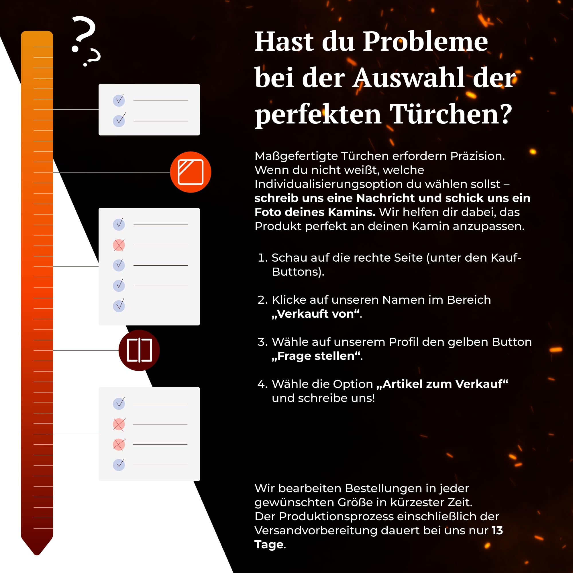 D3 | Slimline Kamintür nach Maß | Schmaler Rahmen | Tür für Kamin, Ofen, Grill und Räucherkammer | Hitzebeständiges Glas | Premium Stahltür mit Edelstahl-Zubehör