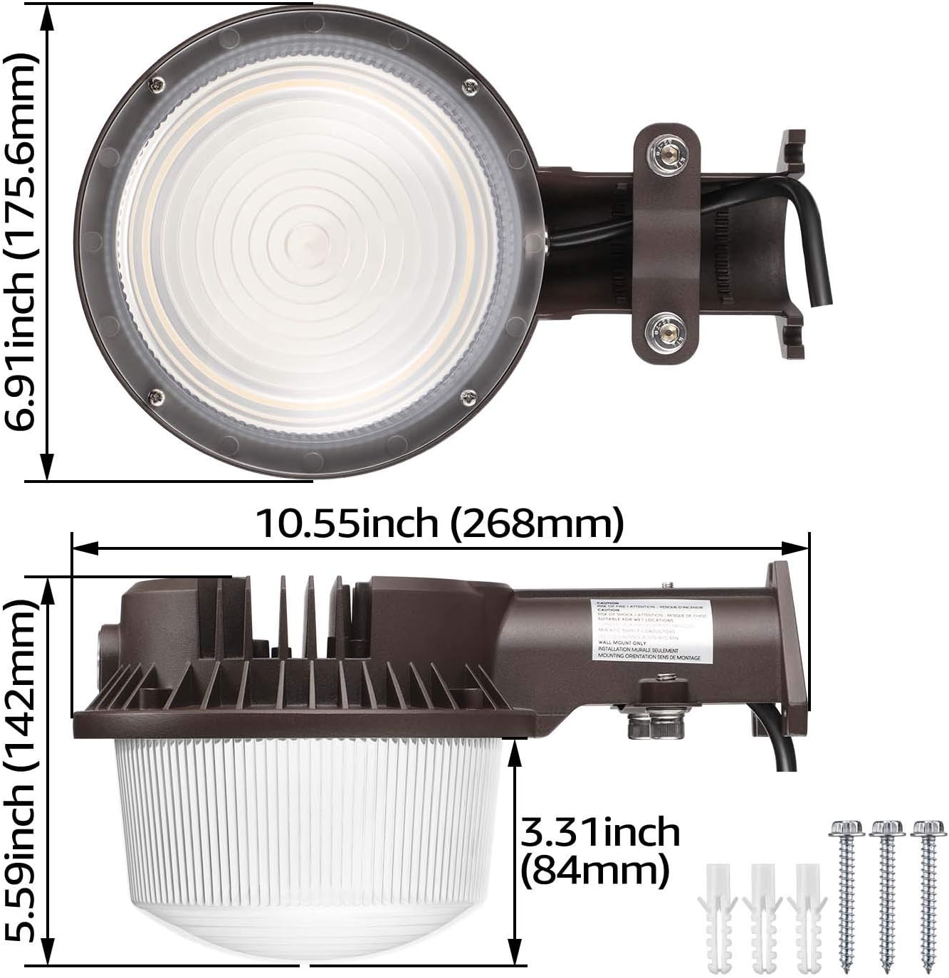 Best Review TORCHSTAR 43W LED Dusk to Dawn Barn Light, 120-277V, Outdoor Area Light with Photocell, Wet Location, ETL-Listed, 5-Year Warranty, 5000K Daylight, for Farm, Backyard, Street, Pack of 2